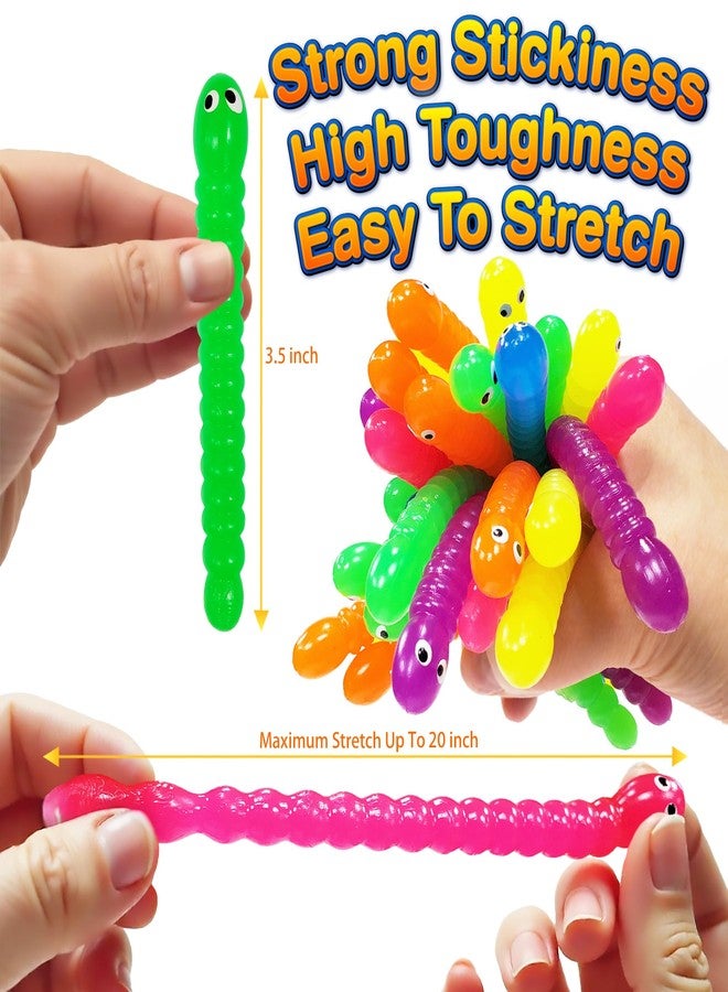 Glow Fever Colorful Stretchy Strings Sensory Fidget Worm Toys Party Favors Pack for Kids & Adults Perfect Stocking Stuffers for Boys & Girls - Image 2